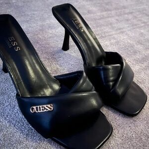 Guess Black Leather Heels